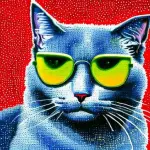 Russian Blue in Funky Glasses