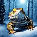 Bearded Dragon in Snow