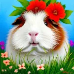 Guinea Pig in Flower Crown