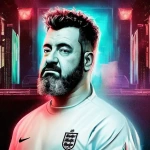 Mark in a england football outfit