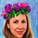 Syma in a flower crown