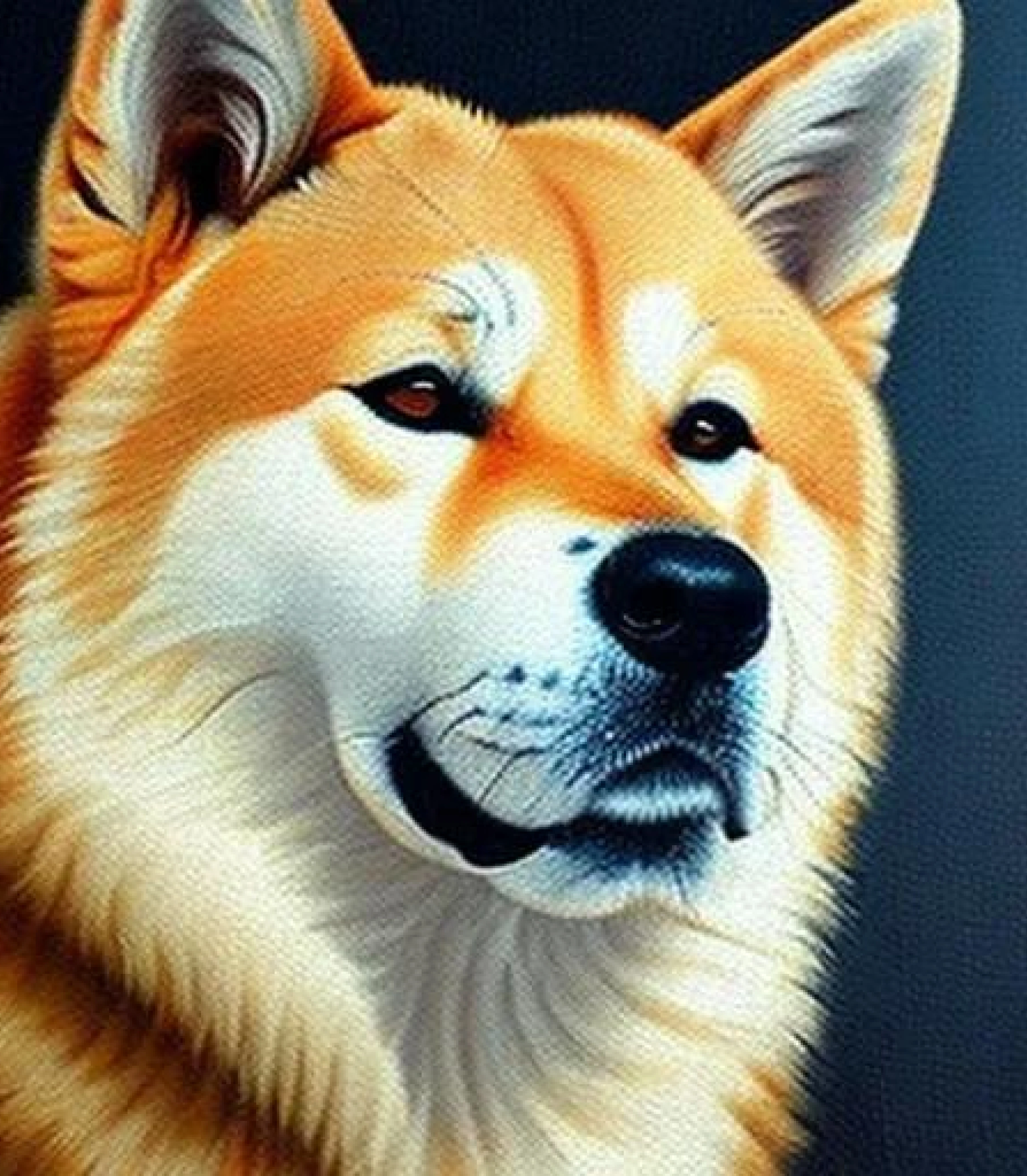 Akita in Oil Painting created using AI Draw our online AI Art generator