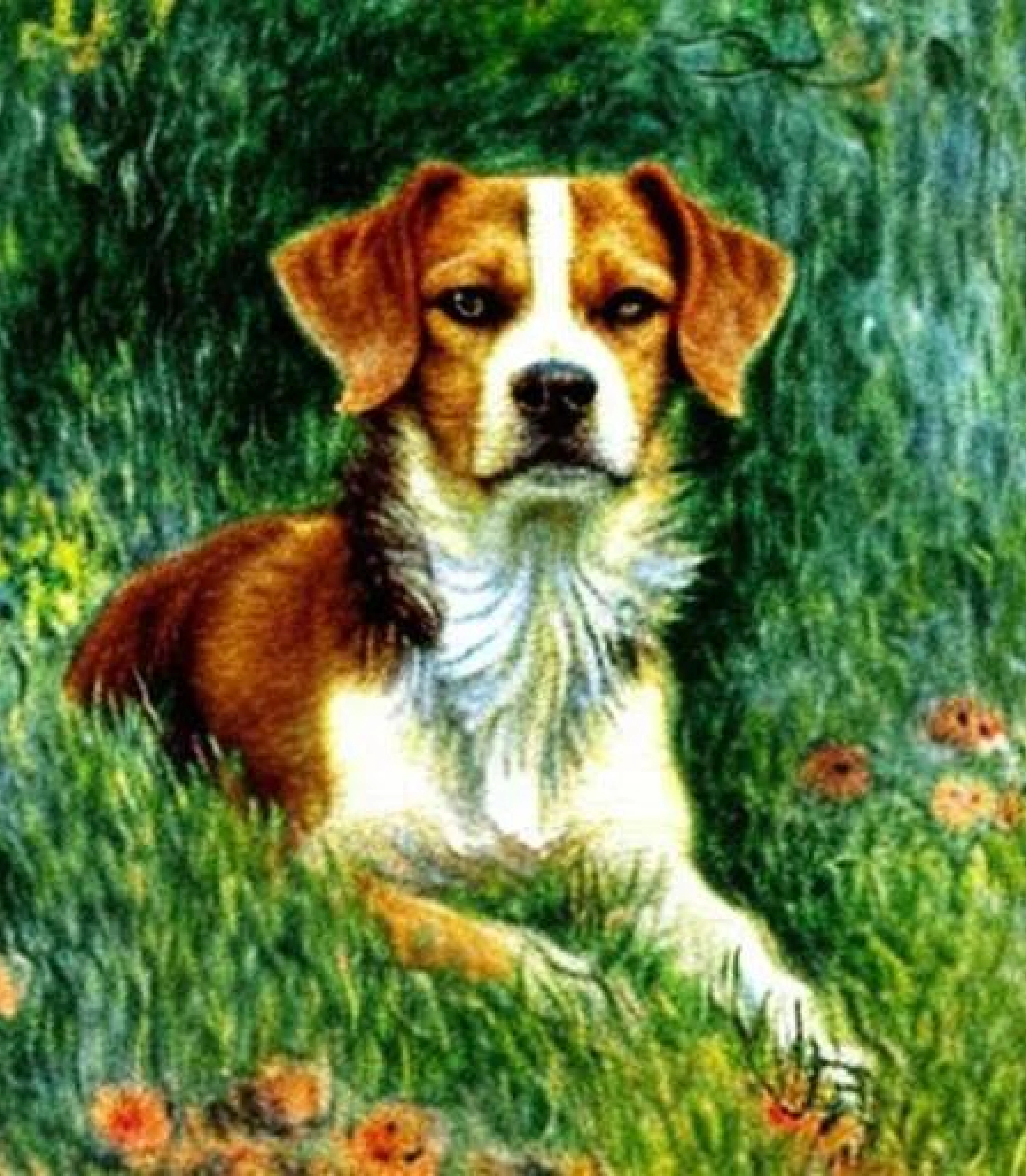 Beagle in Impressionist Oil painting style created using AI Draw our online AI Art generator