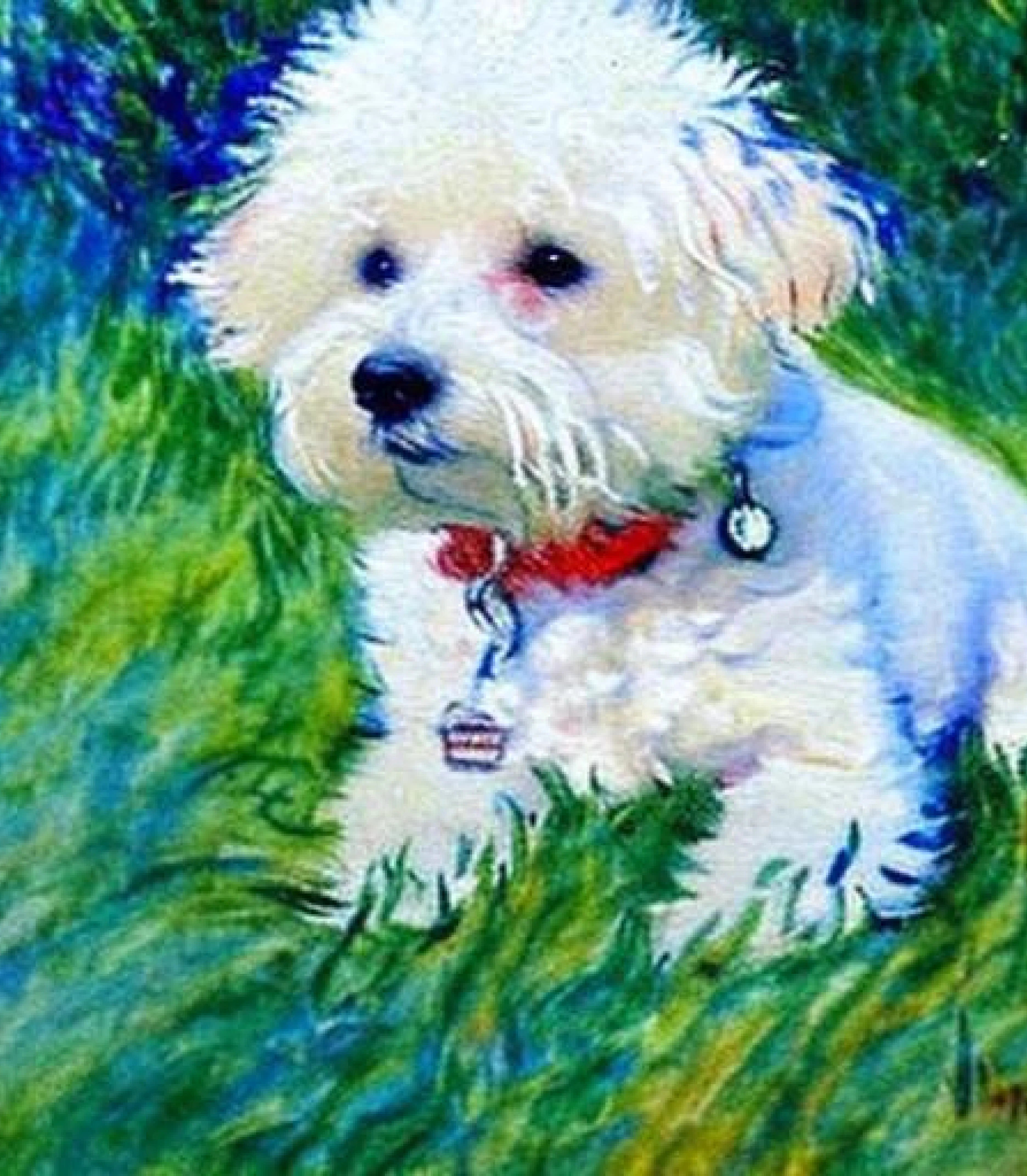 Bichon Frise in Impressionist Oil painting style created using AI Draw our online AI Art generator