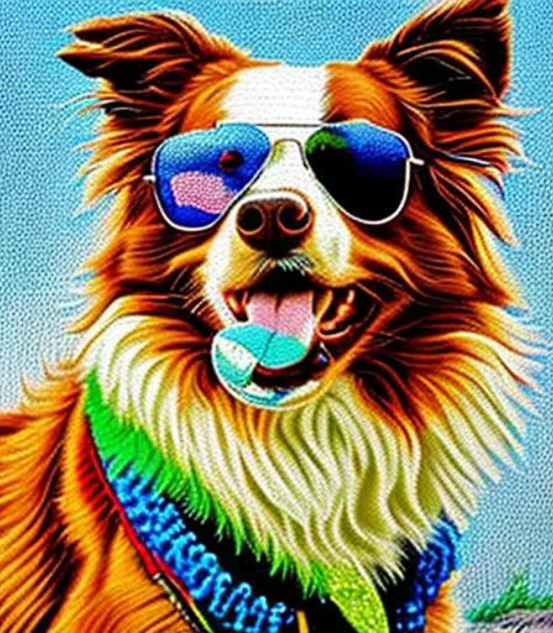 Border Collie in Funky Shades created using AI Draw 