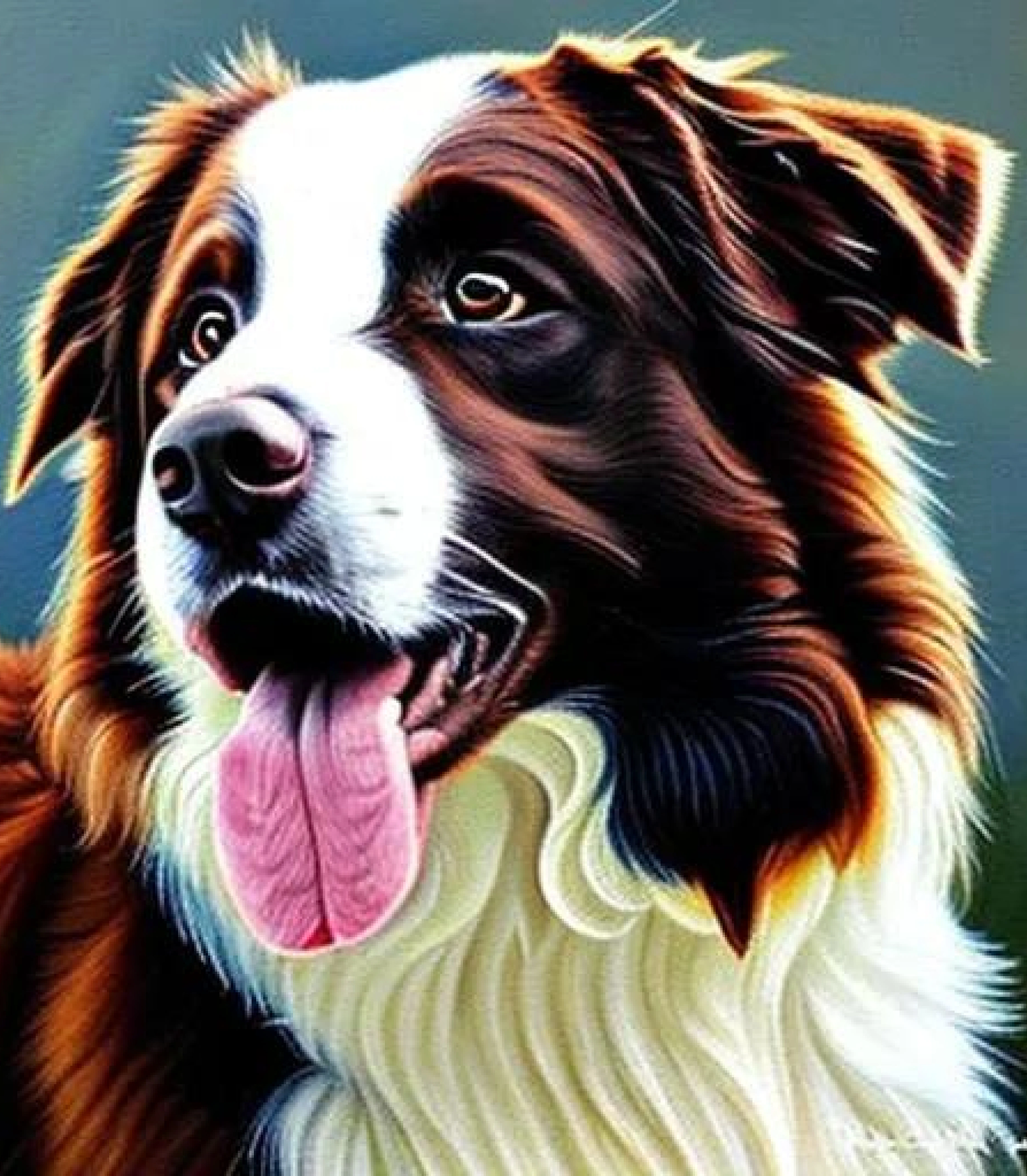 Border Collie in Oil Painting style created using AI Draw 