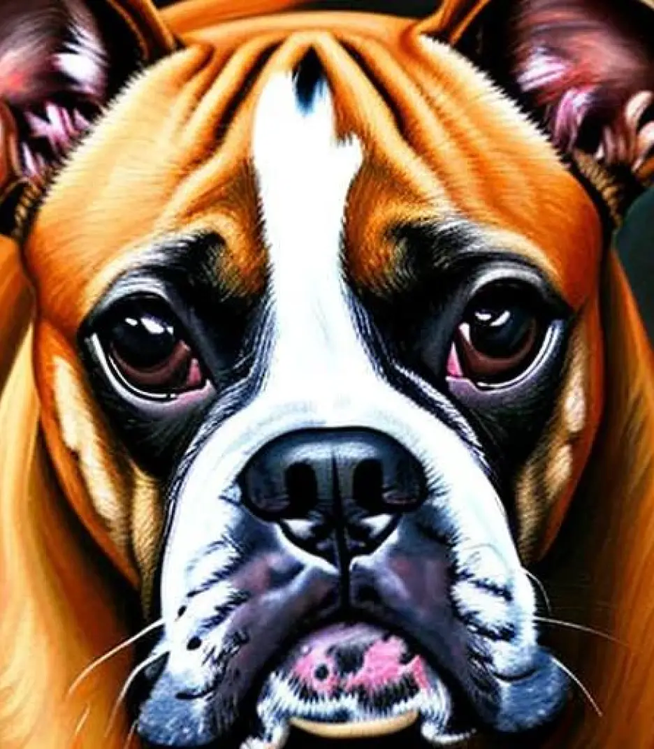 Boxer in Oil painting on canvas style created using AI Draw 