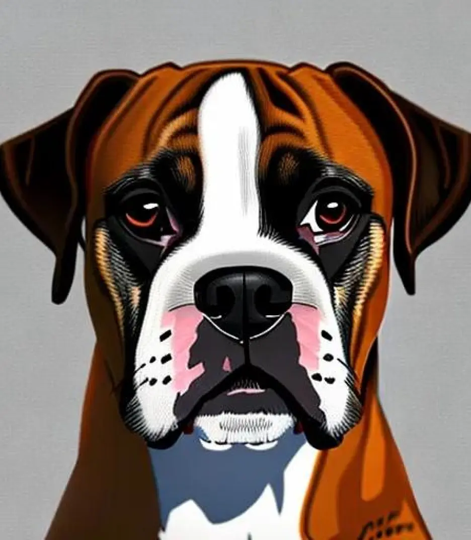 Boxer in Cartoon digital art style created using AI Draw 