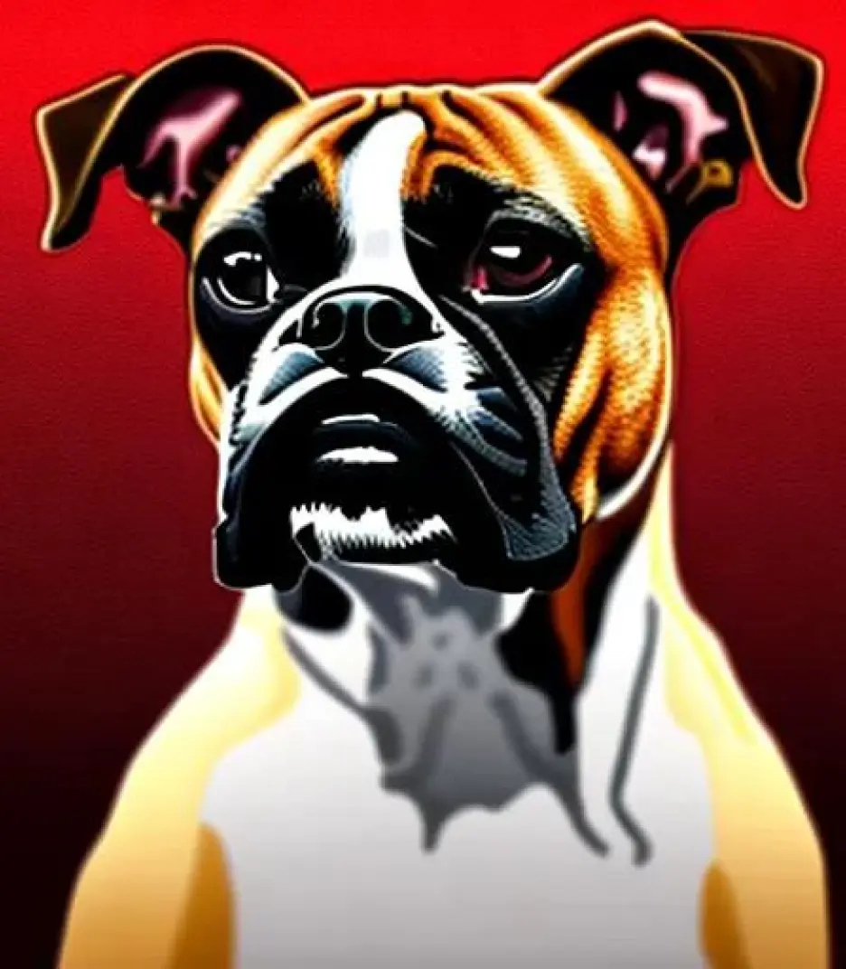 Boxer in Digital painting style created using AI Draw 