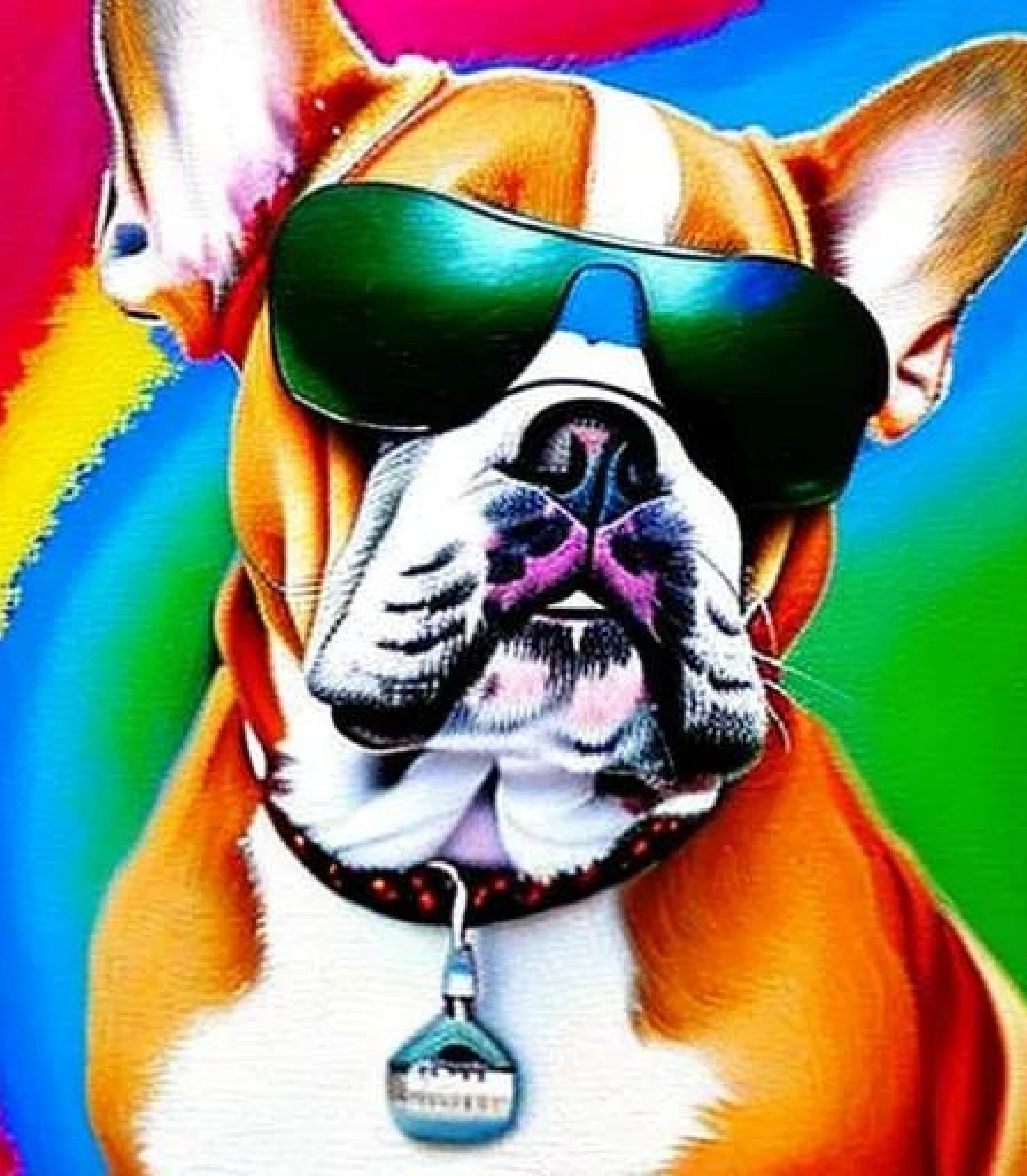 Bulldog in Funky Shades style created using AI Draw 