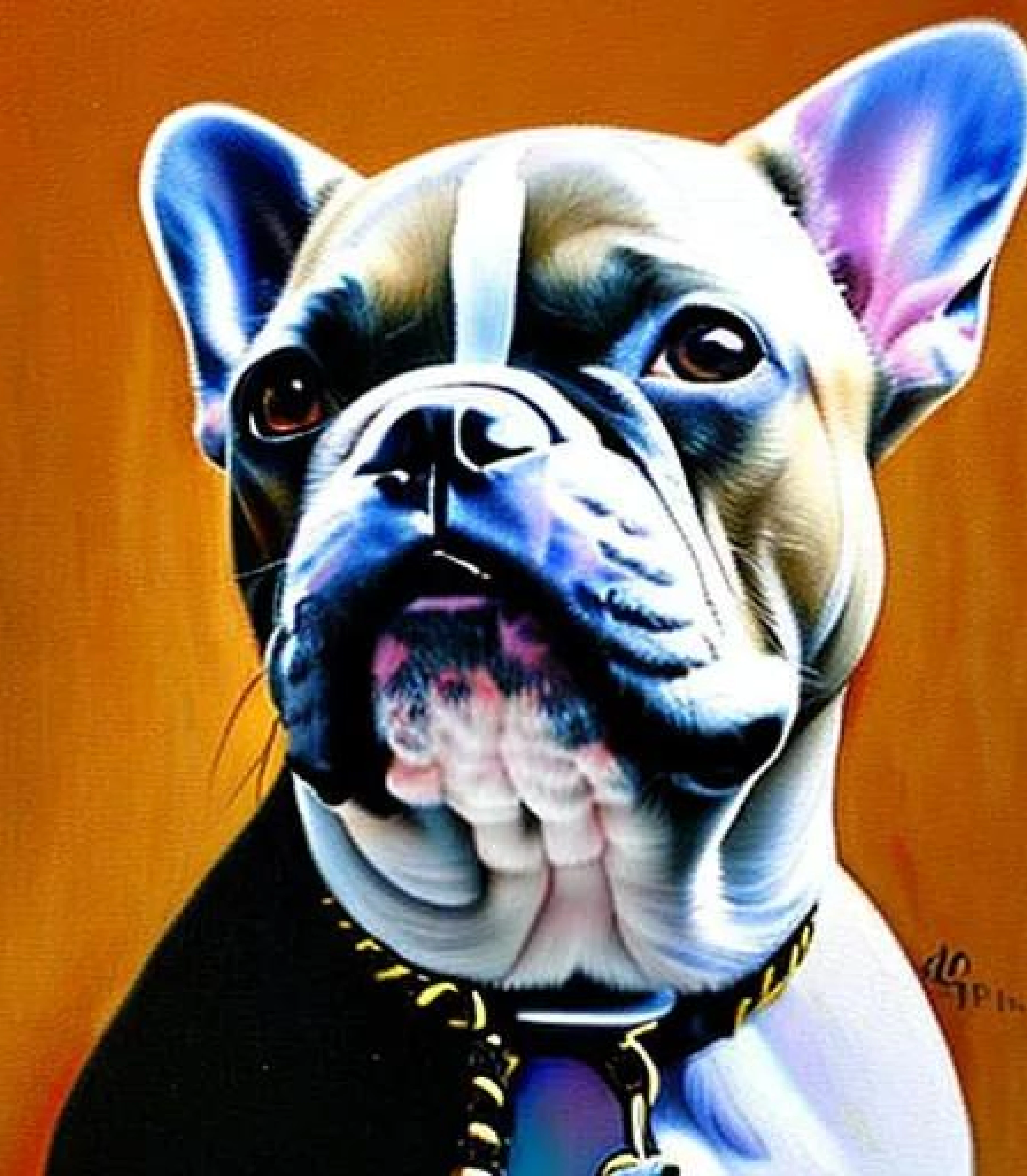 Bulldog in Acrylic paint style created using AI Draw 