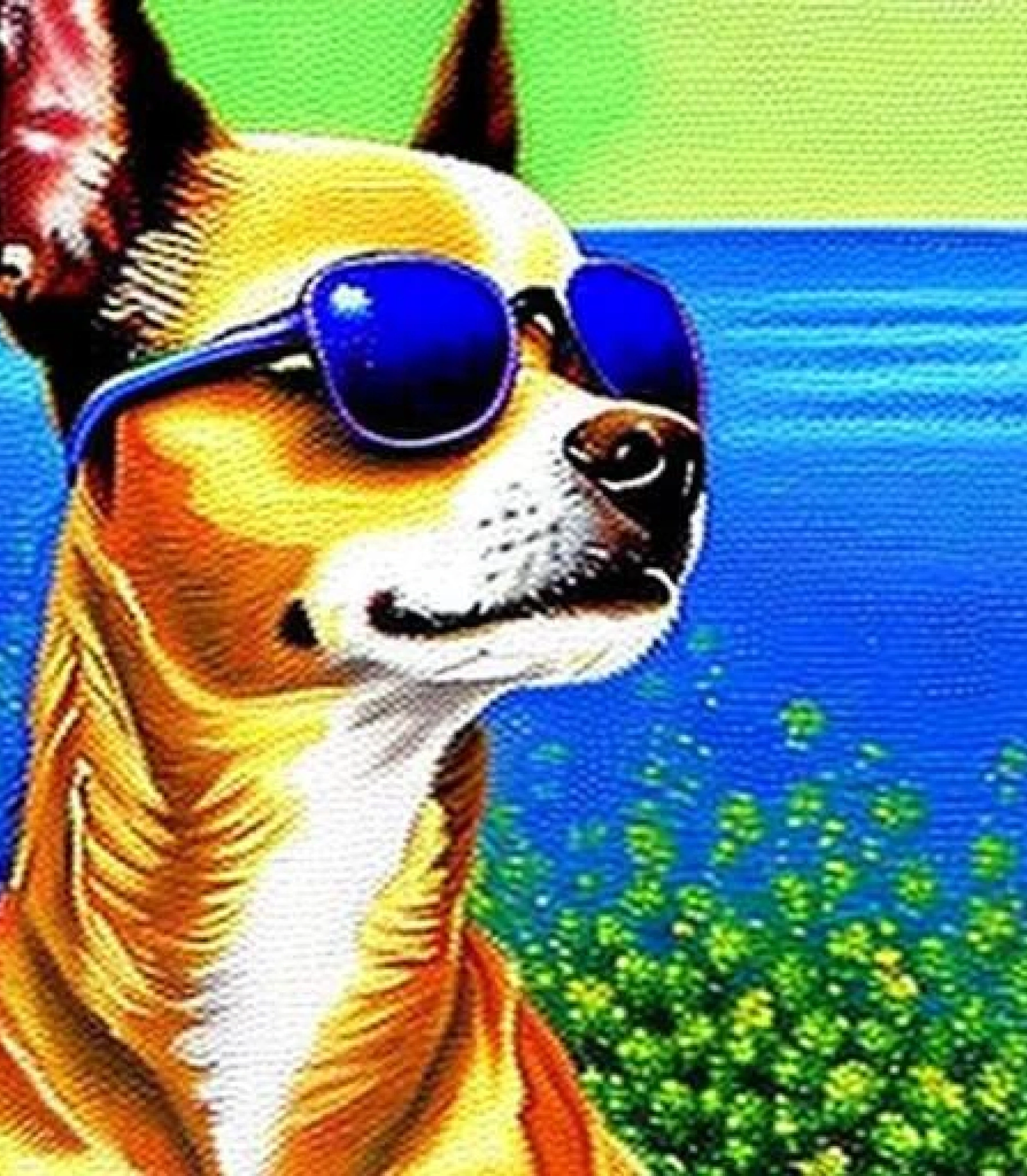 Chihuahua in Funky Shade inspired Painting created using AI Draw our online AI Art generator