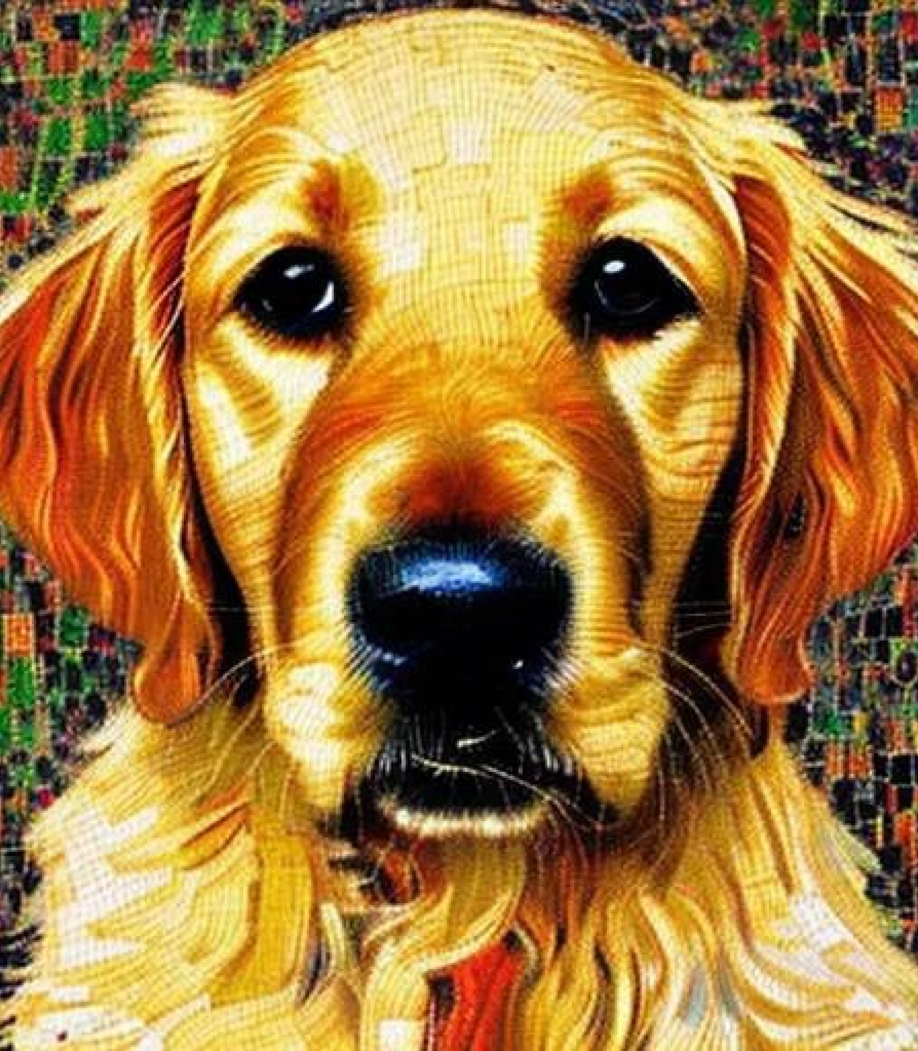 Golden Retriever in Art nouveau painting style created using AI Draw our online AI Art generator 