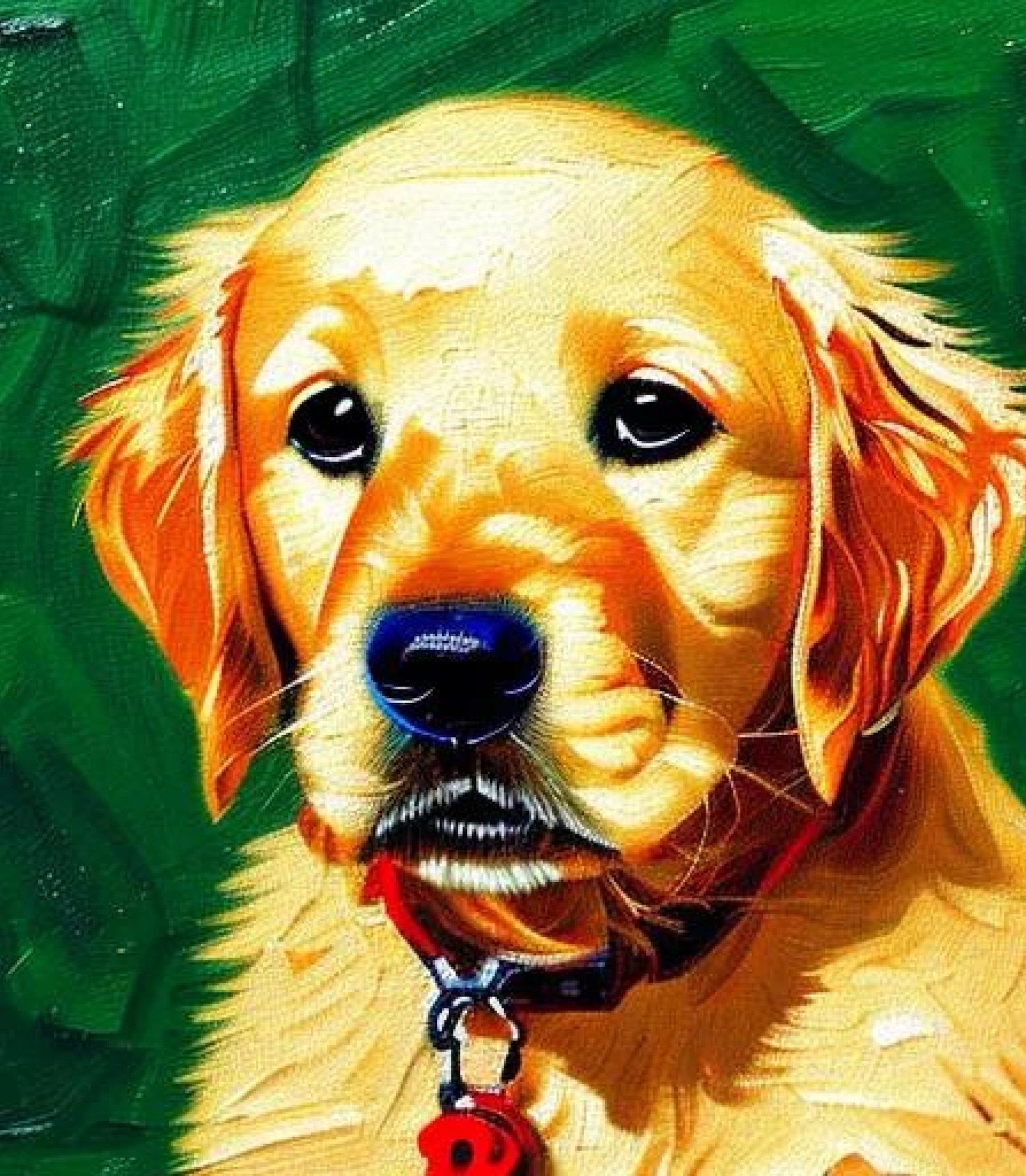 Golden Retriever in Van Gogh inspired Painting created using AI Draw our online AI Art generator