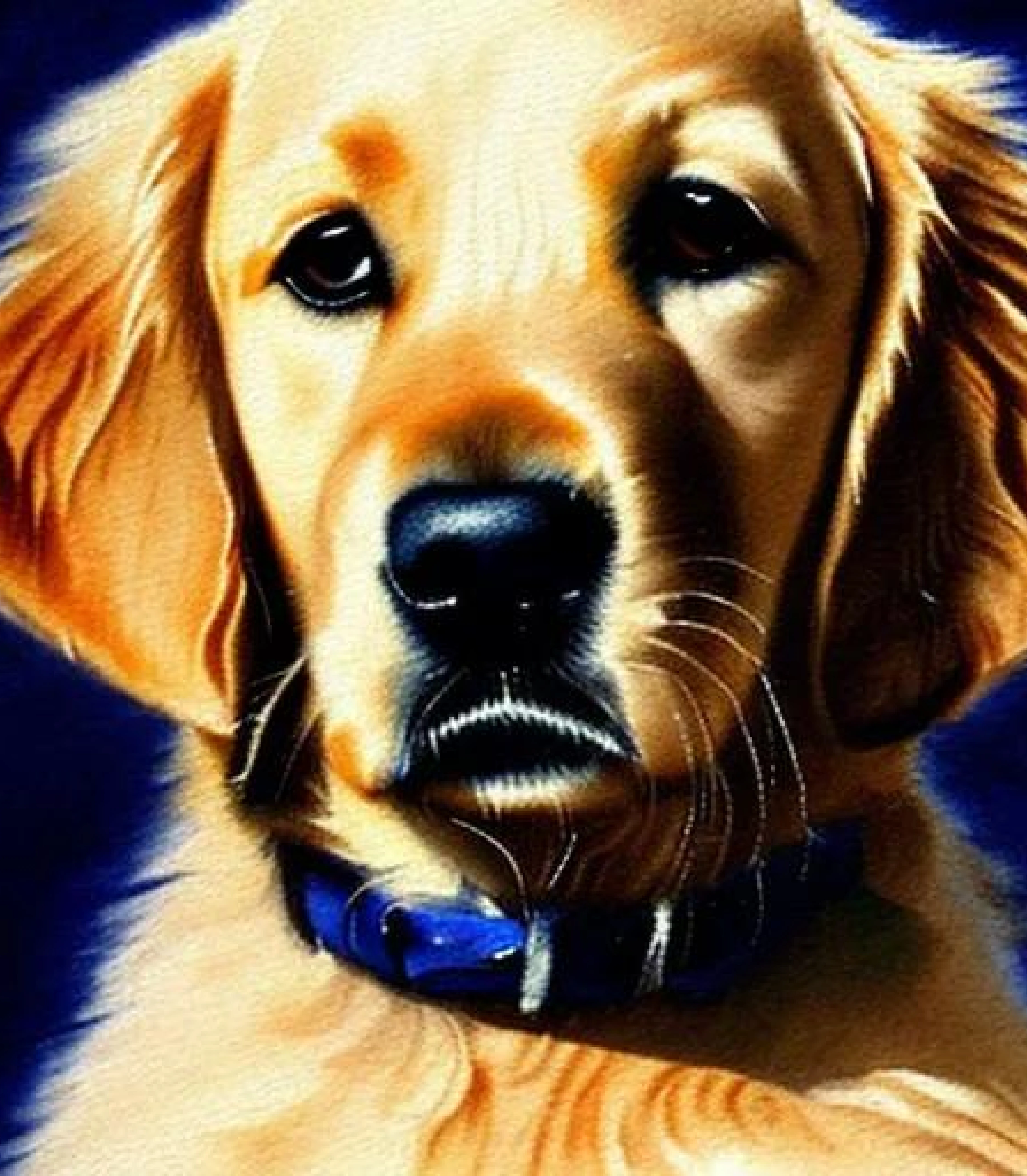 Golden Retriever in Oil Painting created using AI Draw our online AI Art generator