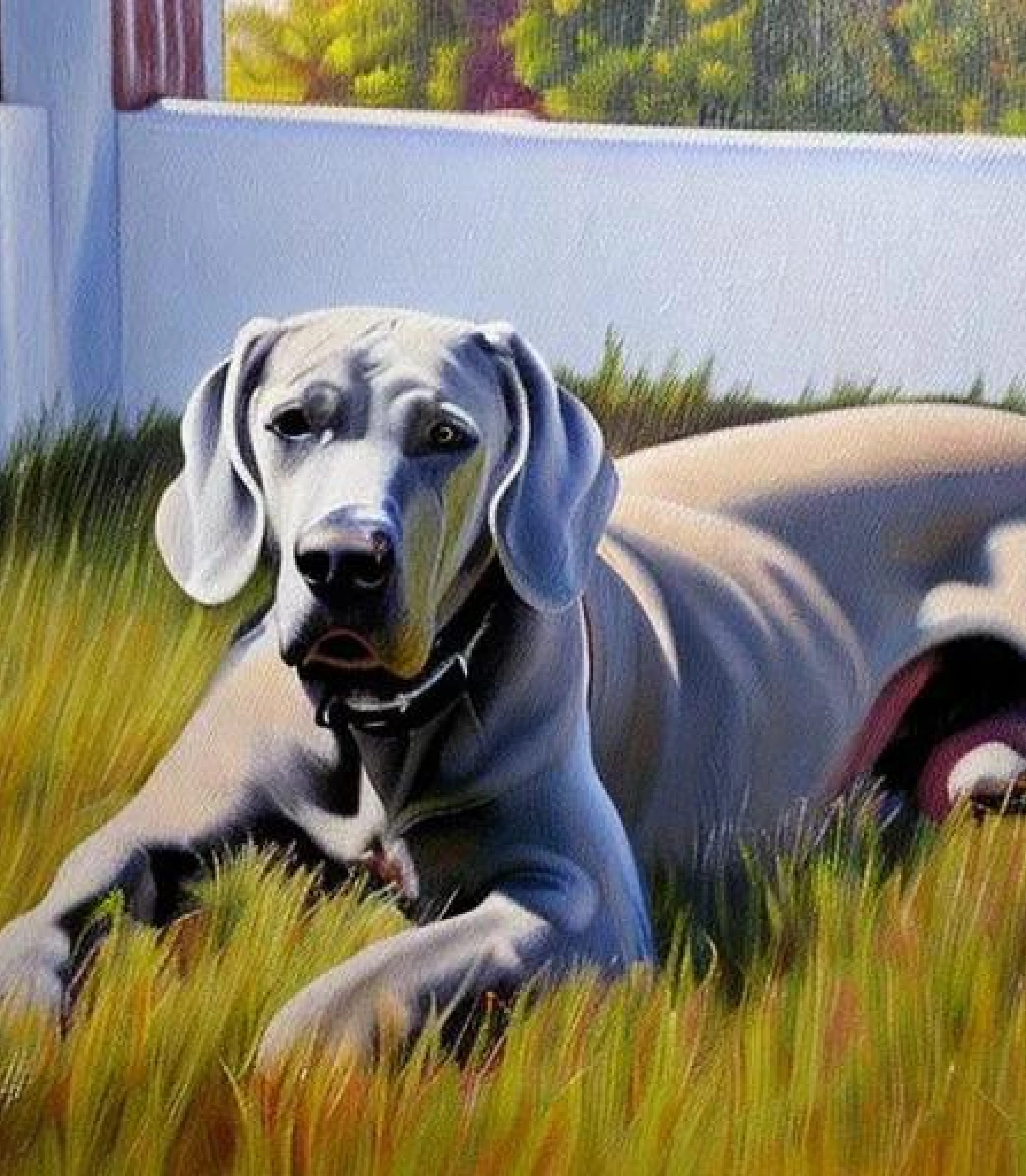 Great Dane in in Oil painting style created using AI Draw our online AI Art generator