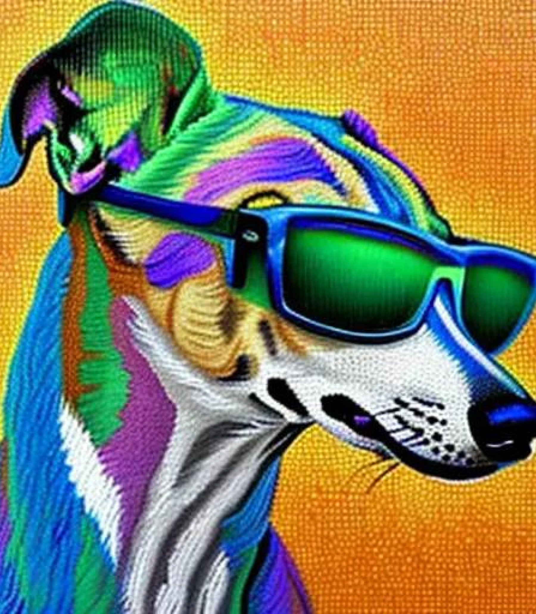 GreyHound in Funky Shade inspired Painting created using AI Draw our online AI Art generator