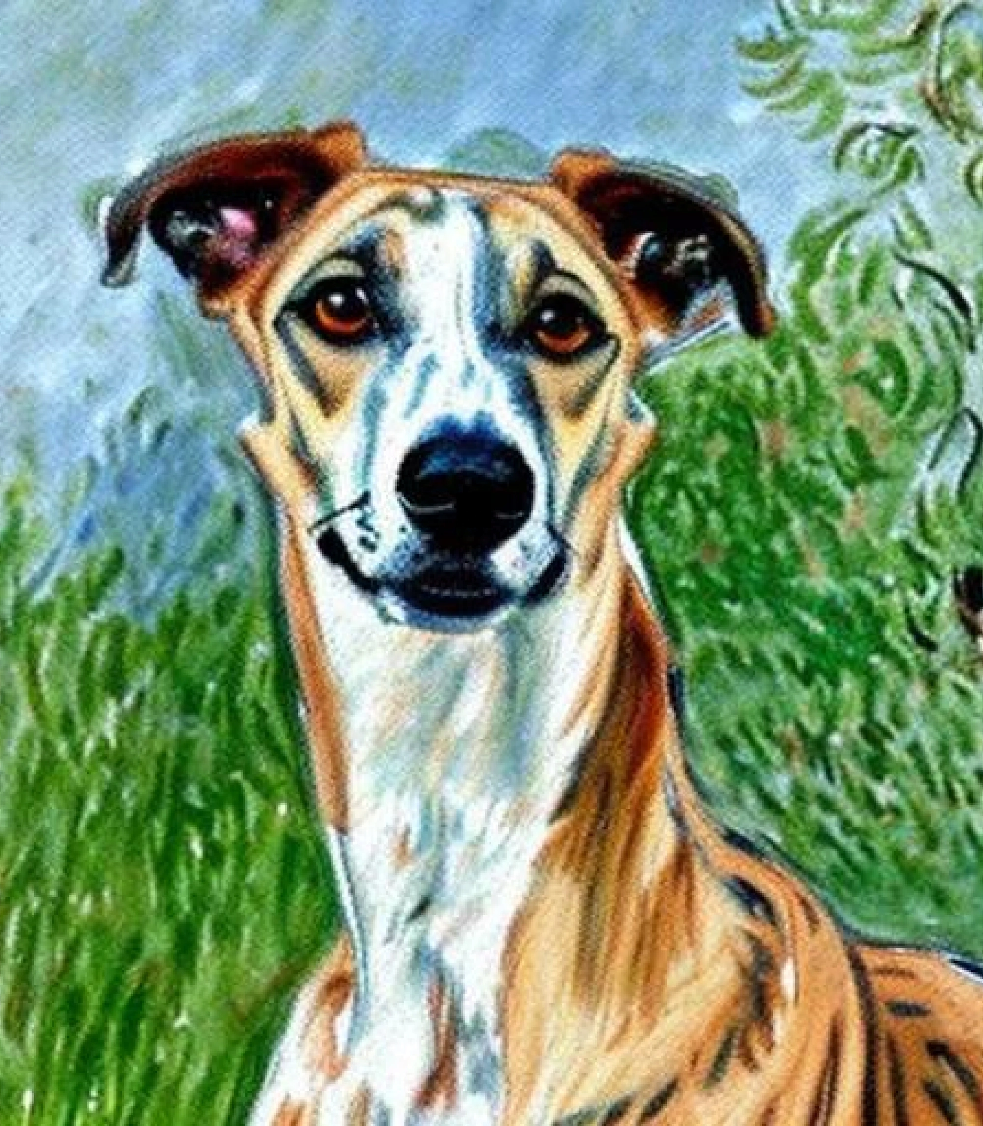 GreyHound in Impressionist Oil painting style created using AI Draw our online AI Art generator