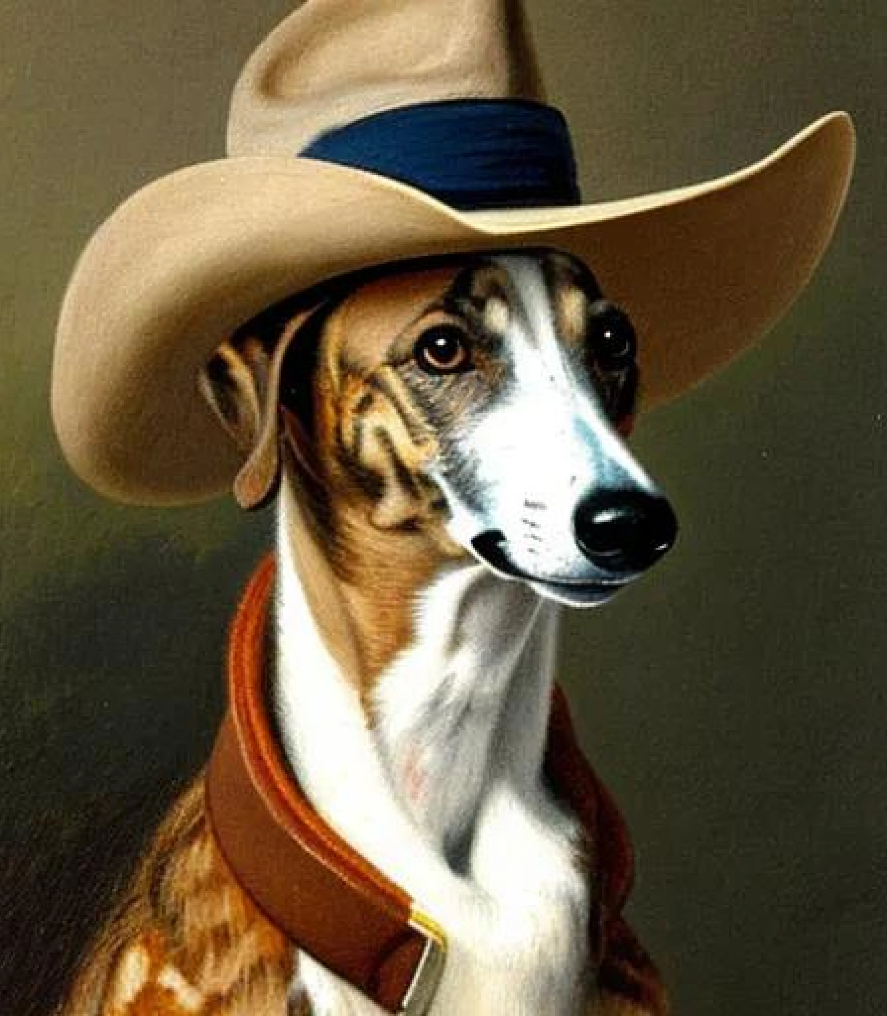 GreyHound in Cowboy painting style created using AI Draw our online AI Art generator 