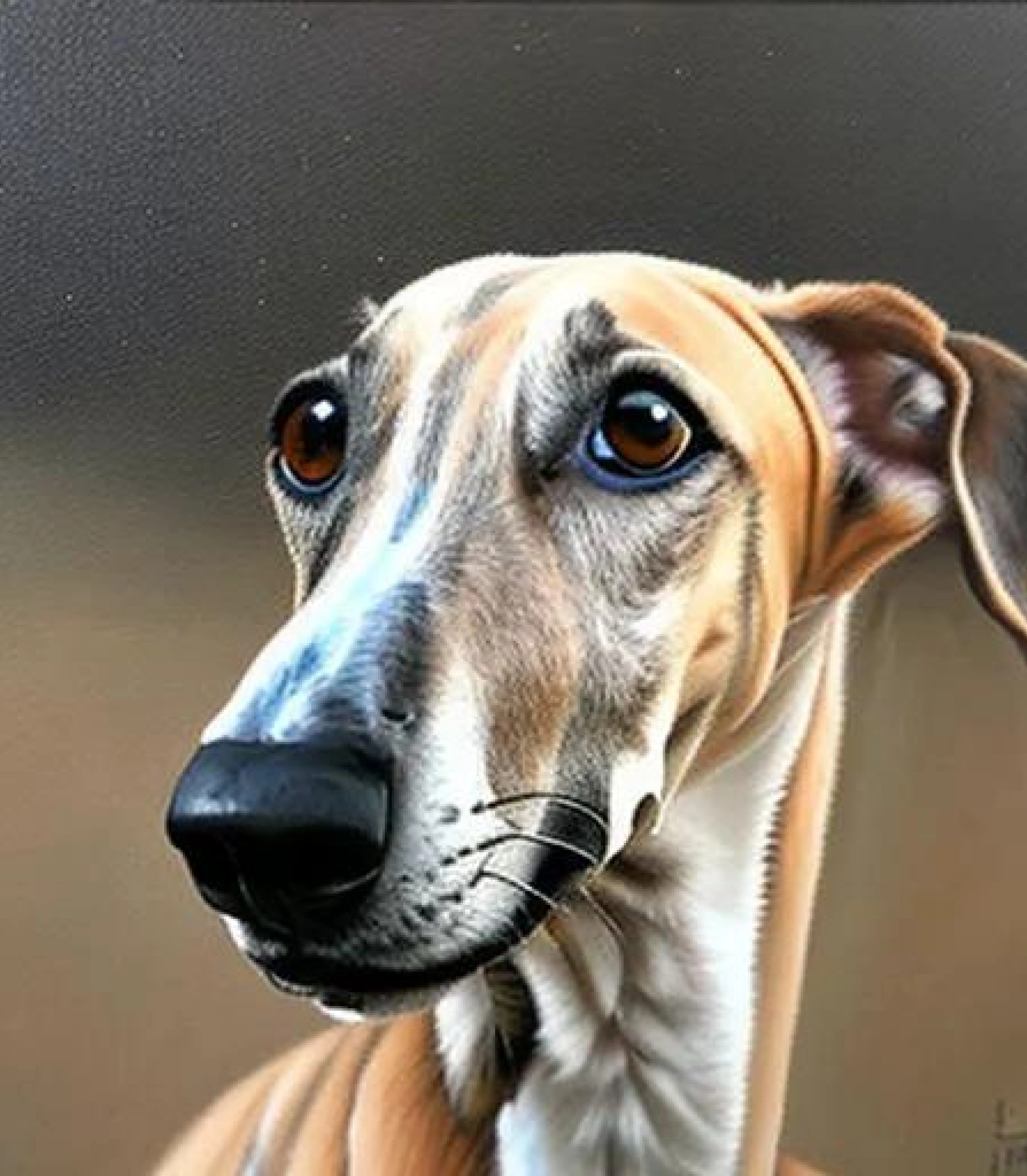 GreyHound in Oil Painting created using AI Draw our online AI Art generator