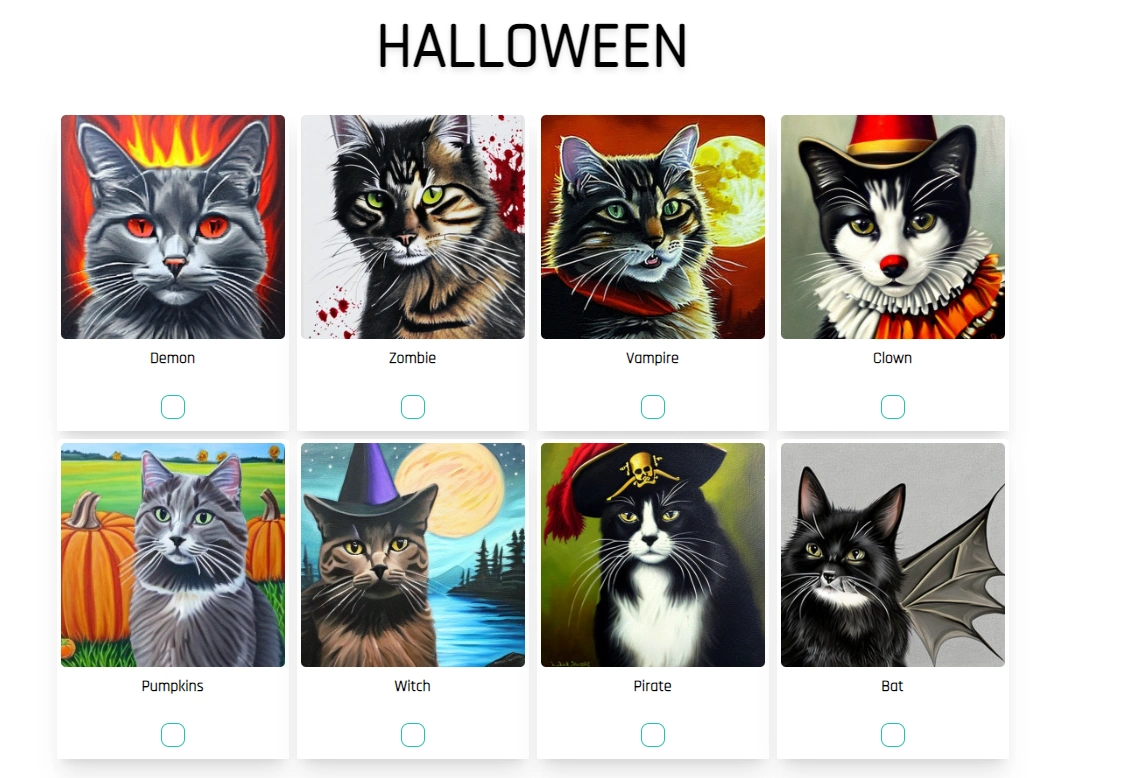 Halloween Cats styles and AI Artwork for AI Draw