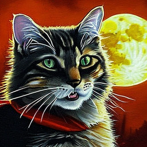 Catula The Vampire Cat created using AI Draw our online AI Art generator