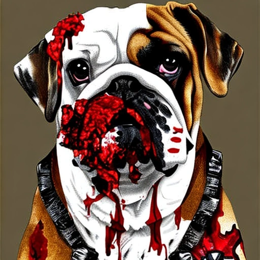 Zombie Bull Dog AI Art 