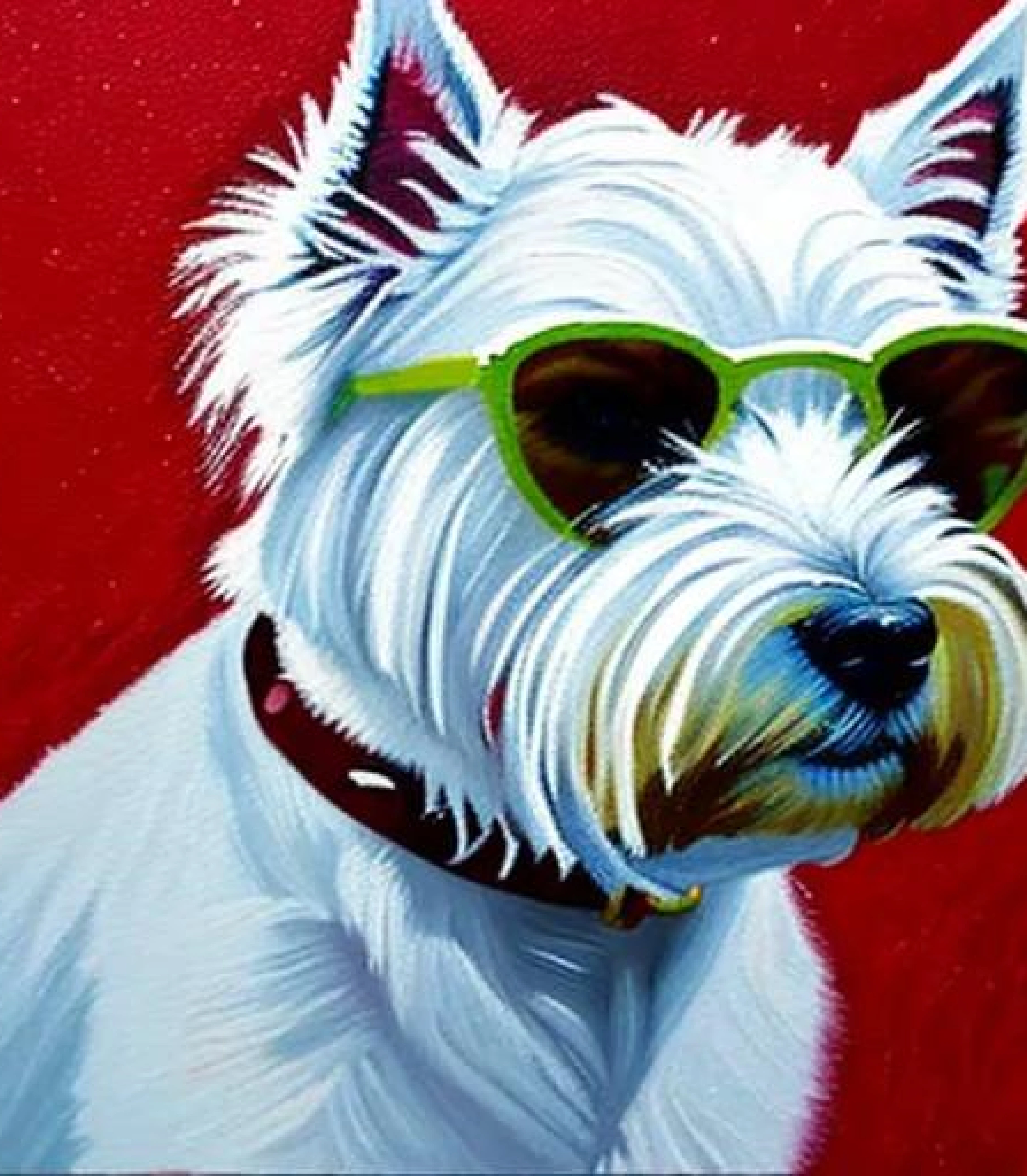 West Highland Terrier in Funky Shade inspired Painting created using AI Draw our online AI Art generator