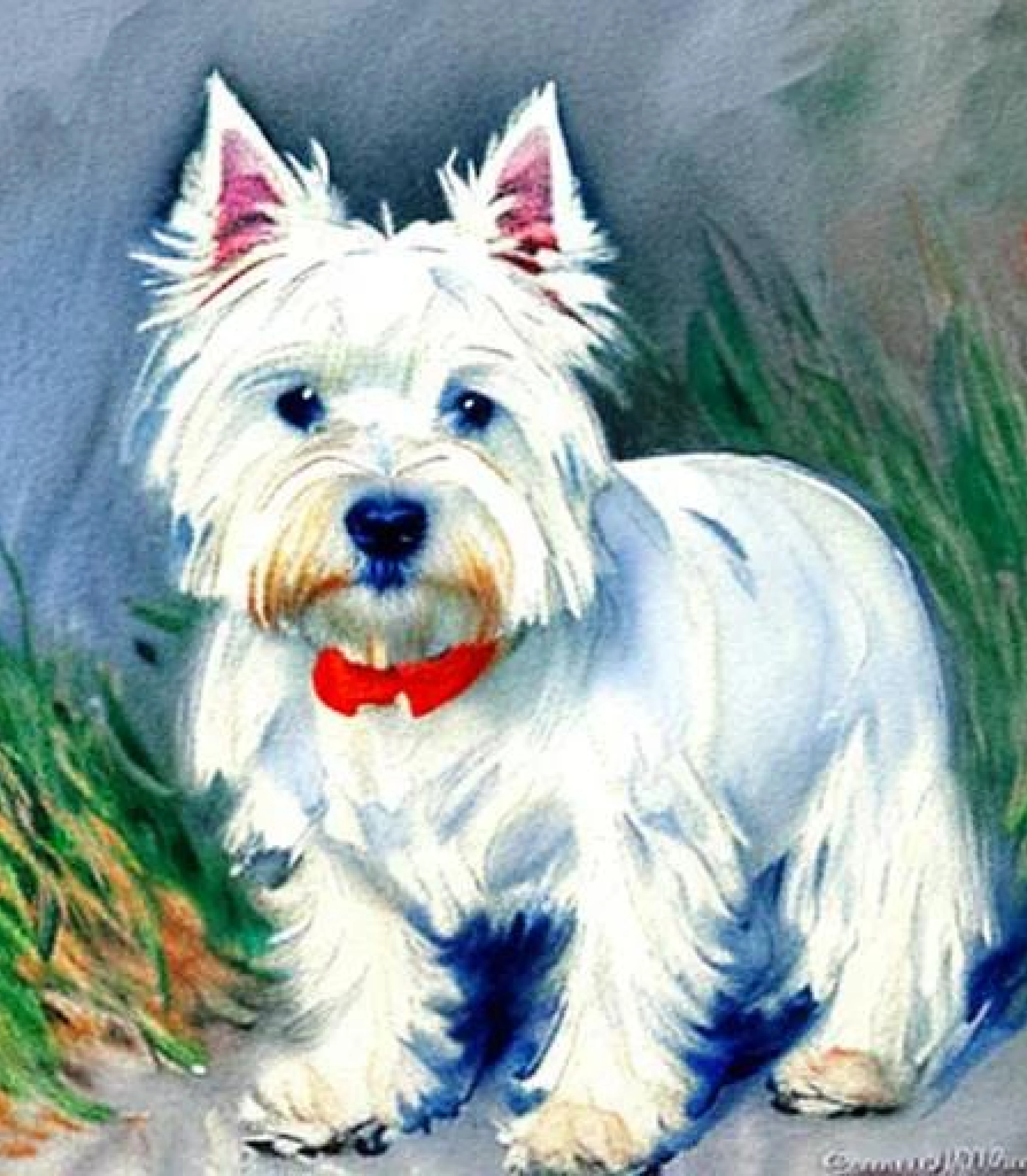 West Highland Terrier in Impressionist Oil painting style created using AI Draw our online AI Art generator