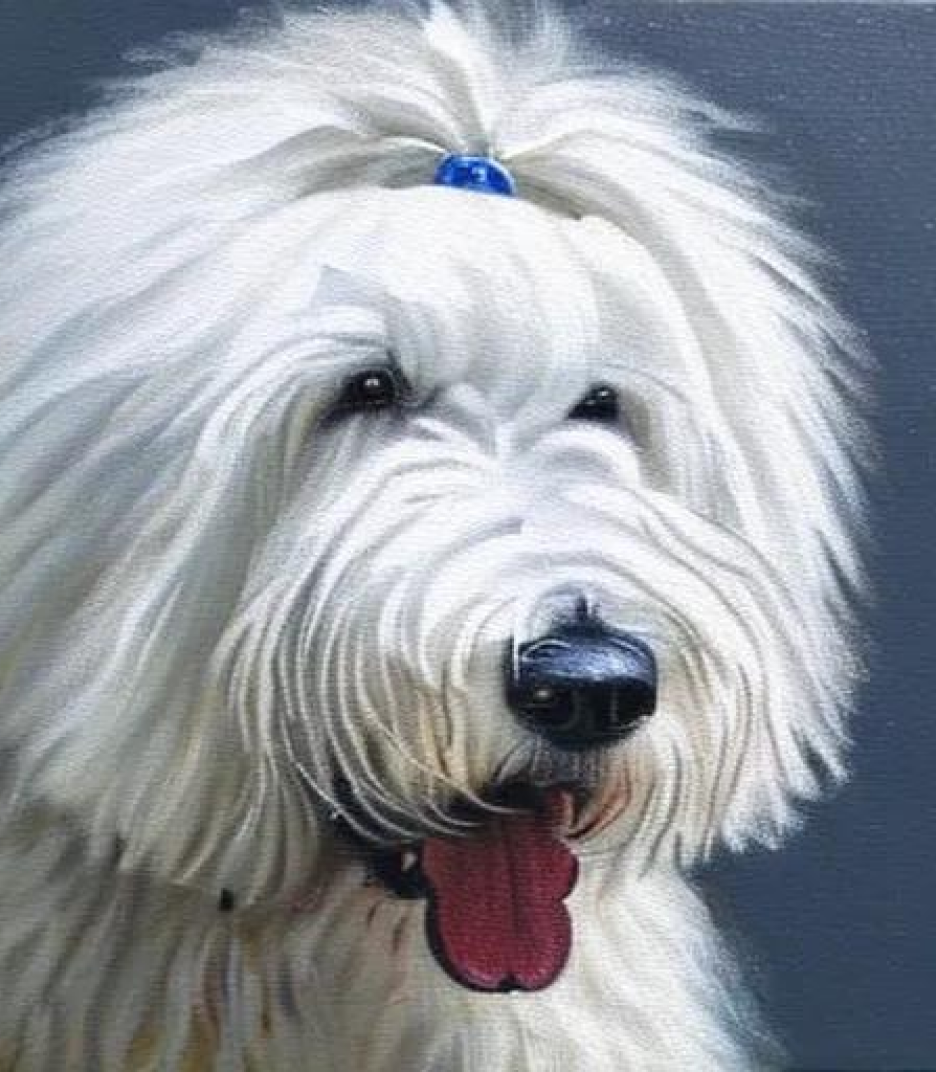 The Old English Sheepdog in Acrylic style created using AI Draw 