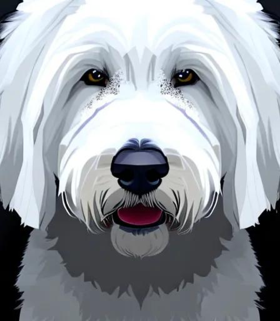 The Old English Sheepdog in Digital art style created using AI Draw 