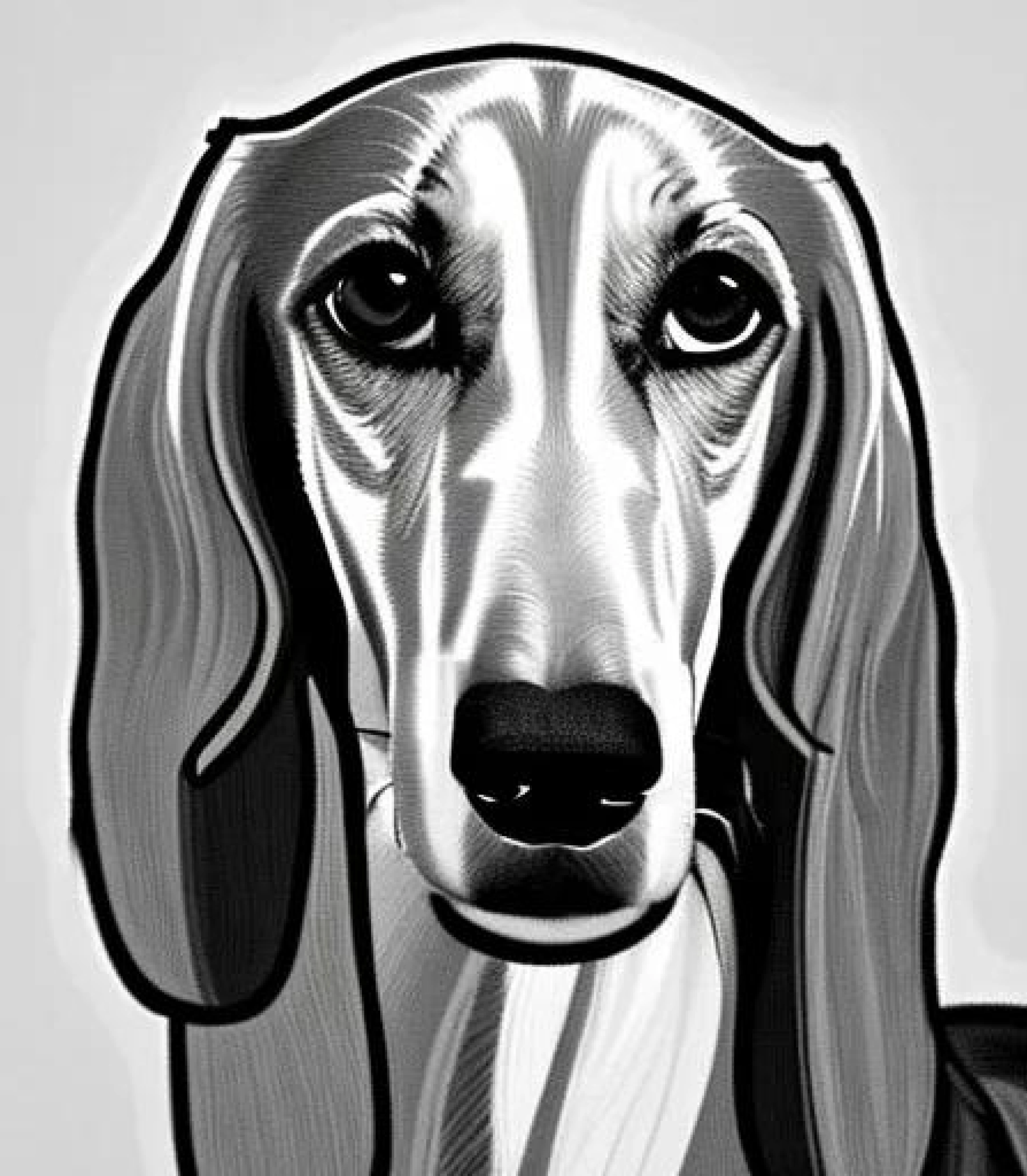 Saluki in art deco style created using AI Draw 