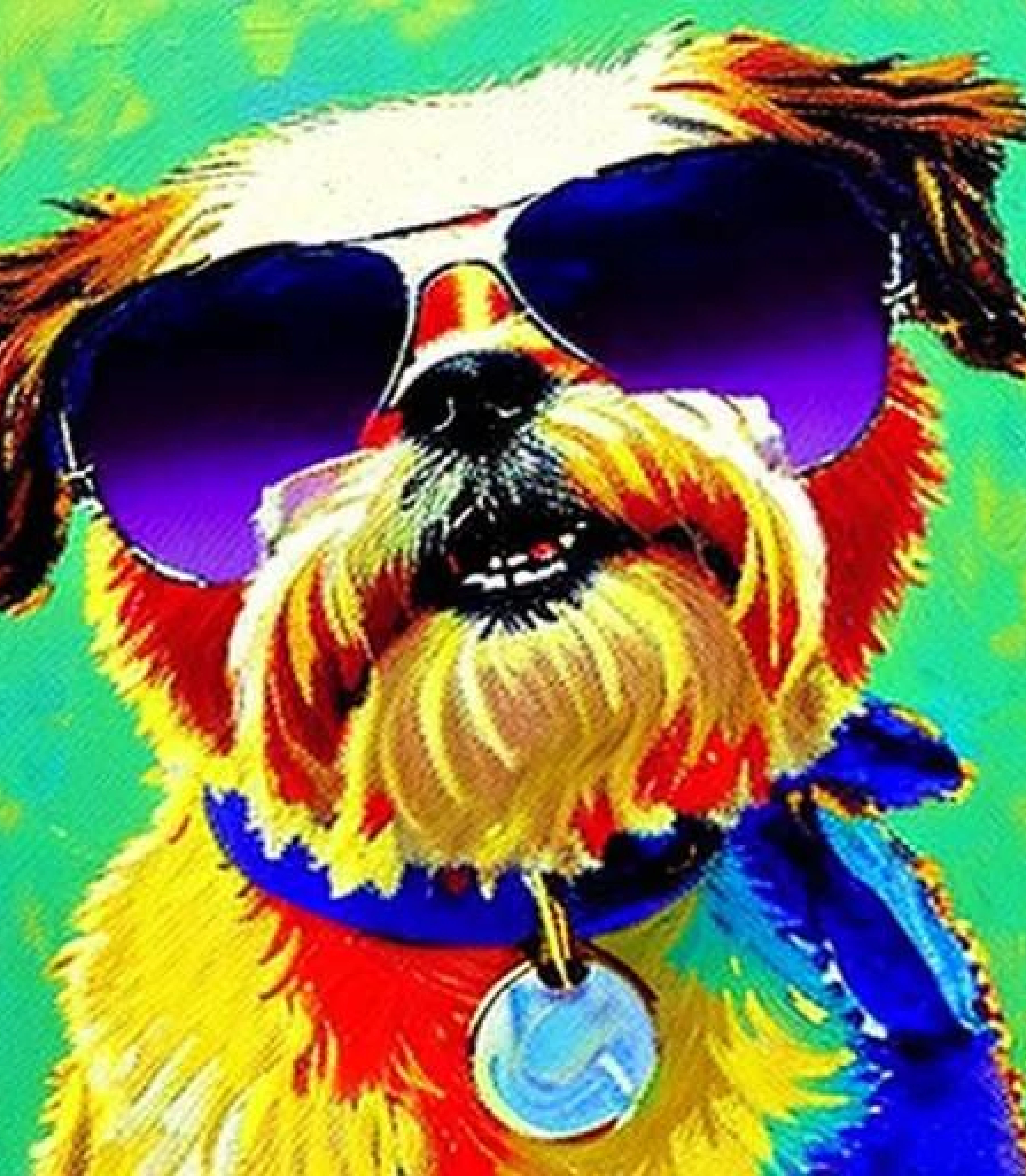 Shih tzu in Funky colourful painting created using AI Draw our online AI Art generator