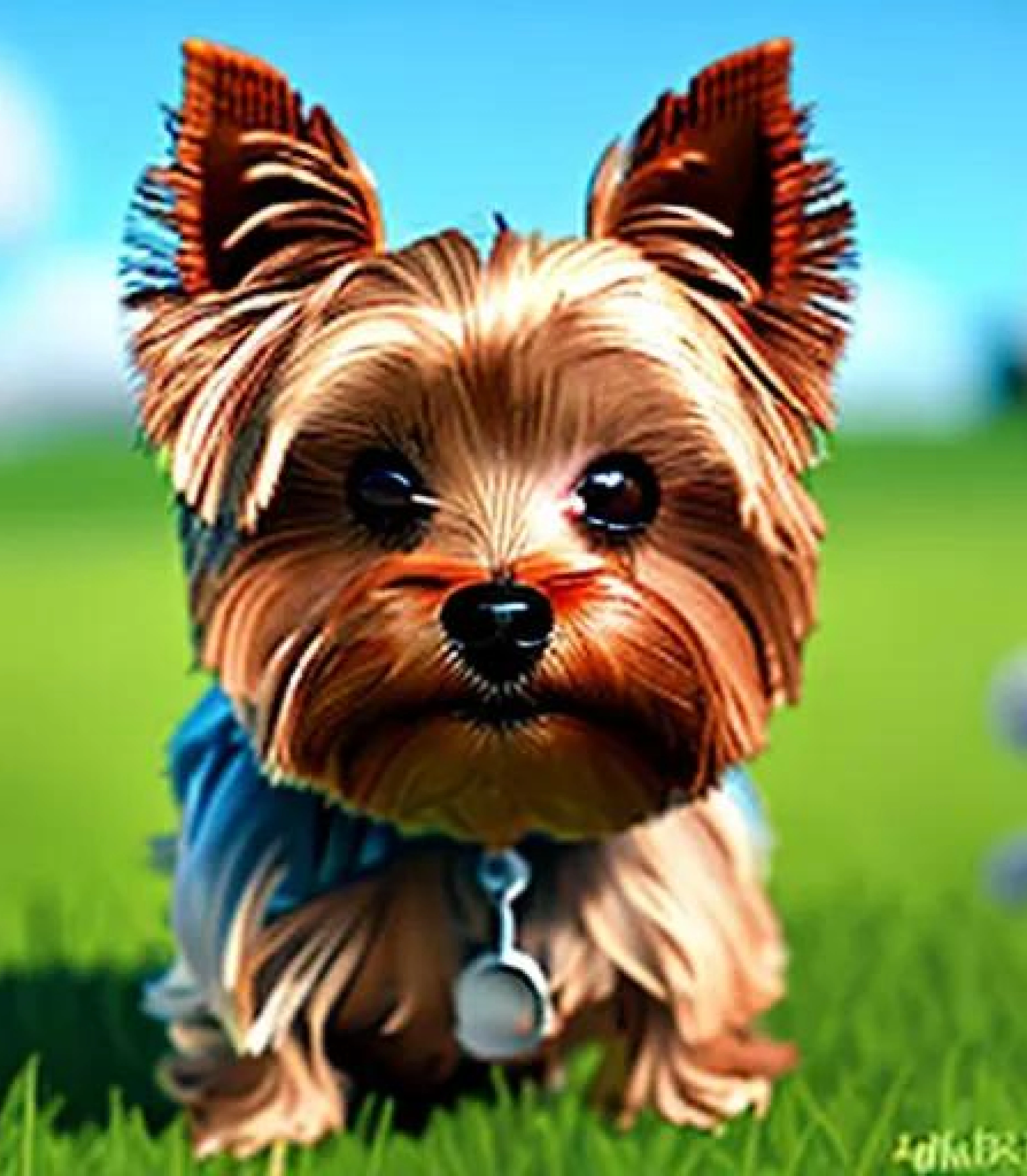 Yorkshire terrier in 3d games design created using AI Draw our online AI Art generator