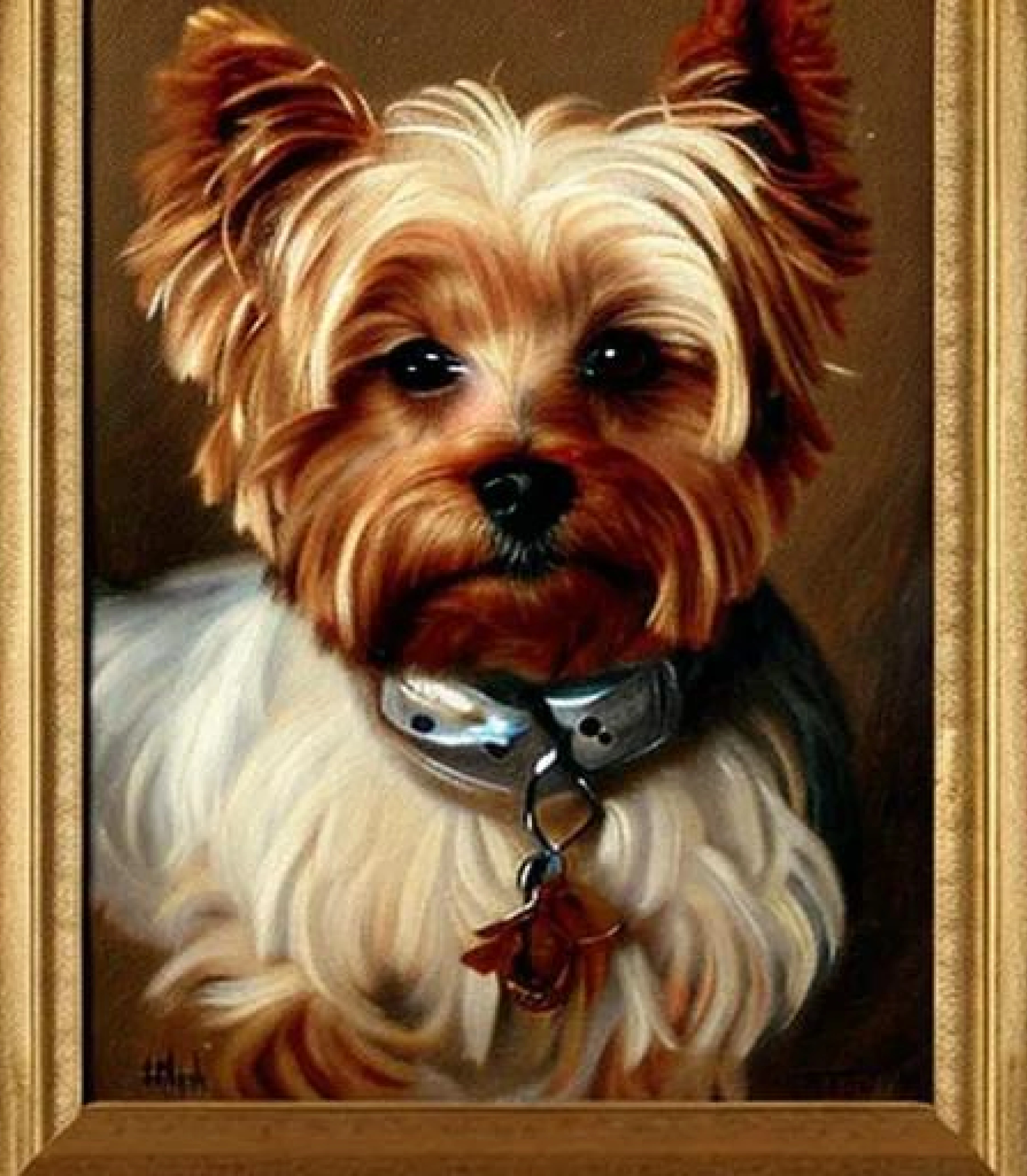 Yorkshire terrier in medieval painting style created using AI Draw our online AI Art generator