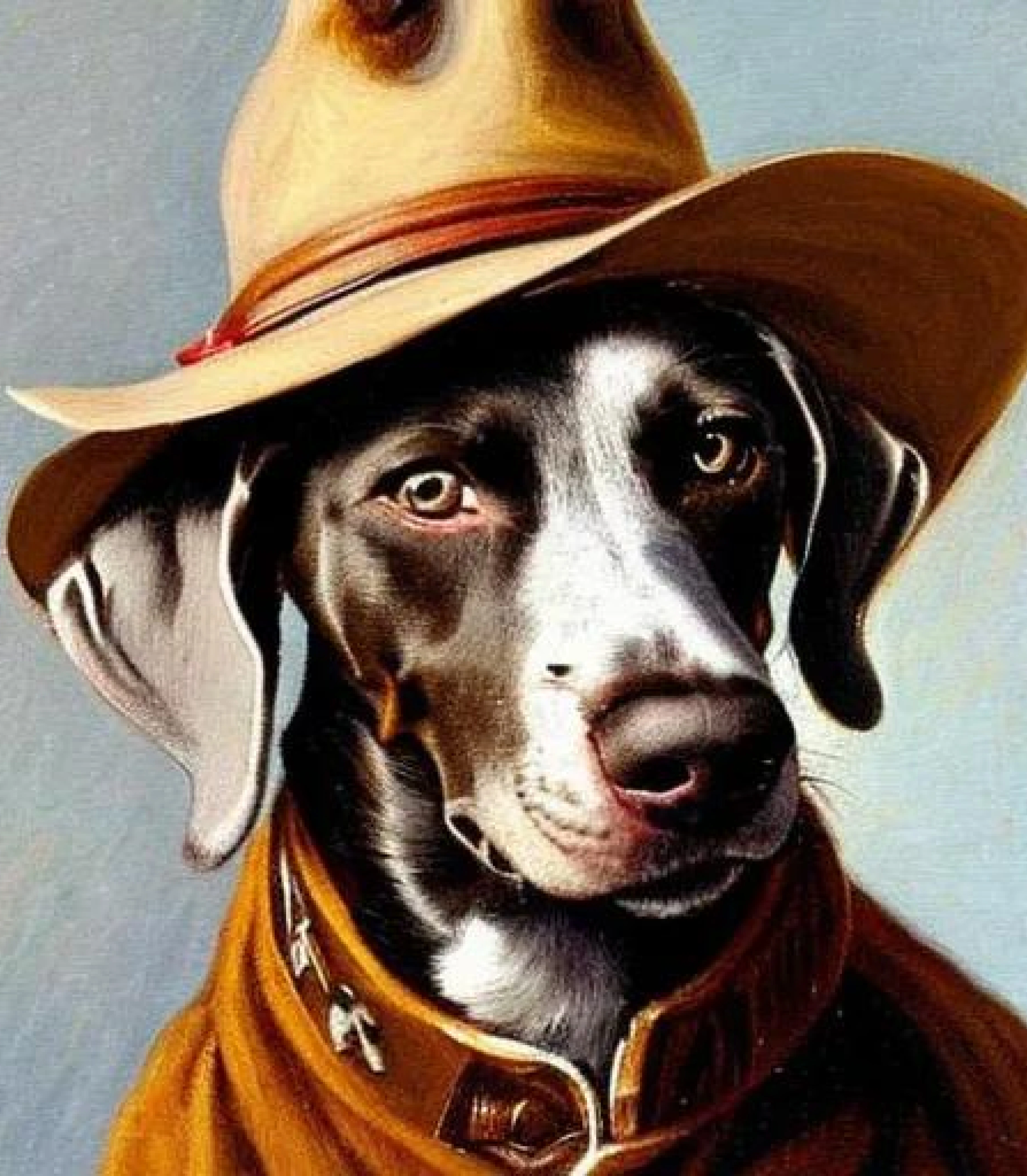 Weimaraner in Realistic Cowboy painting style created using AI Draw our online AI Art generator 