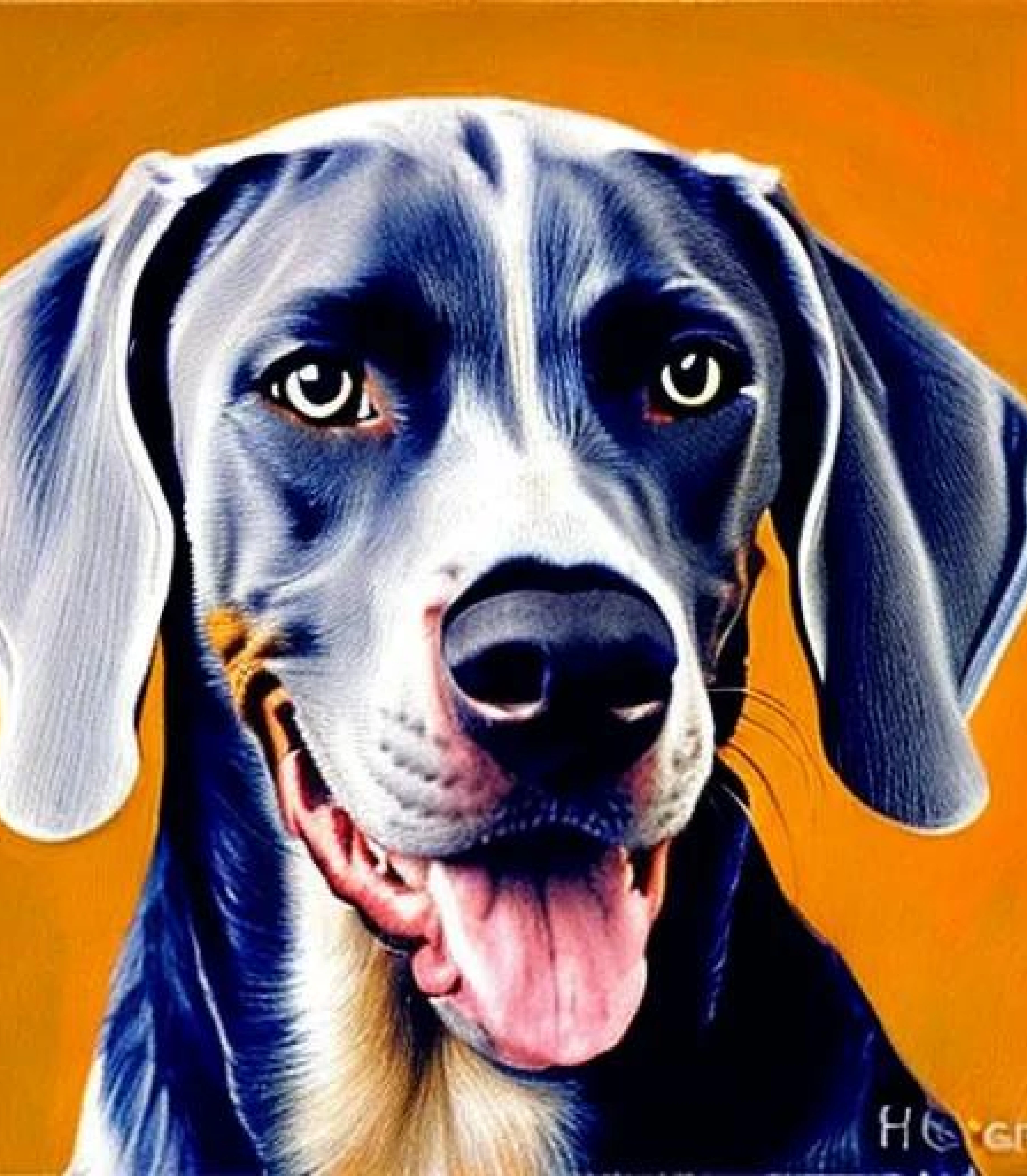 Weimaraner in Oil painting style created using AI Draw our online AI Art generator