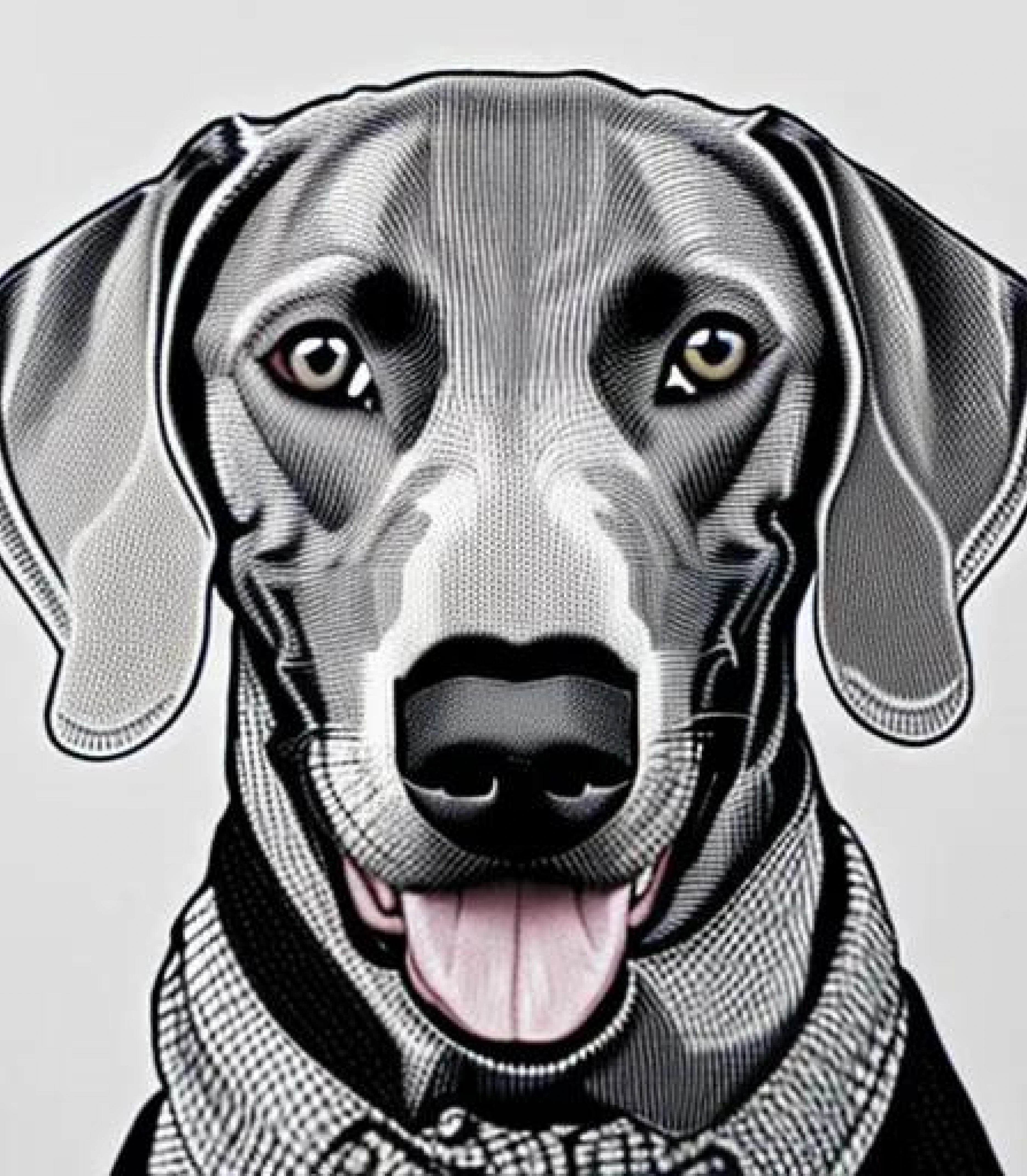 Weimaraner in Lineart style created using AI Draw our online AI Art generator