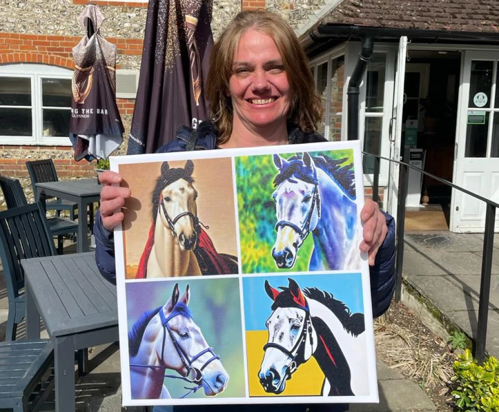 Clare with her Horse portrait